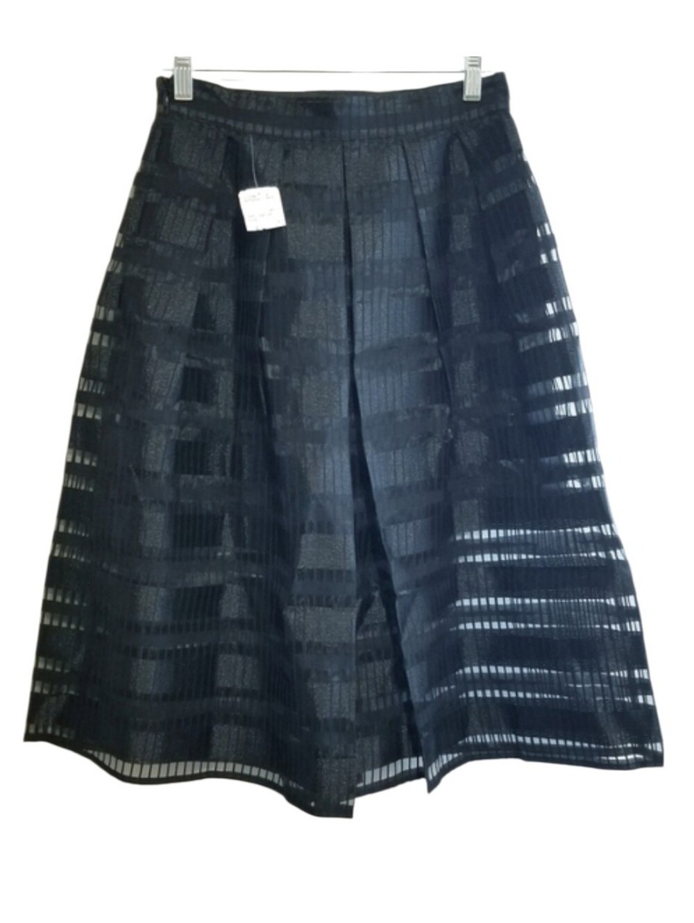 Forever 21 Black A-Line Skirt with Sheer Stripes Detail Skirt NWT